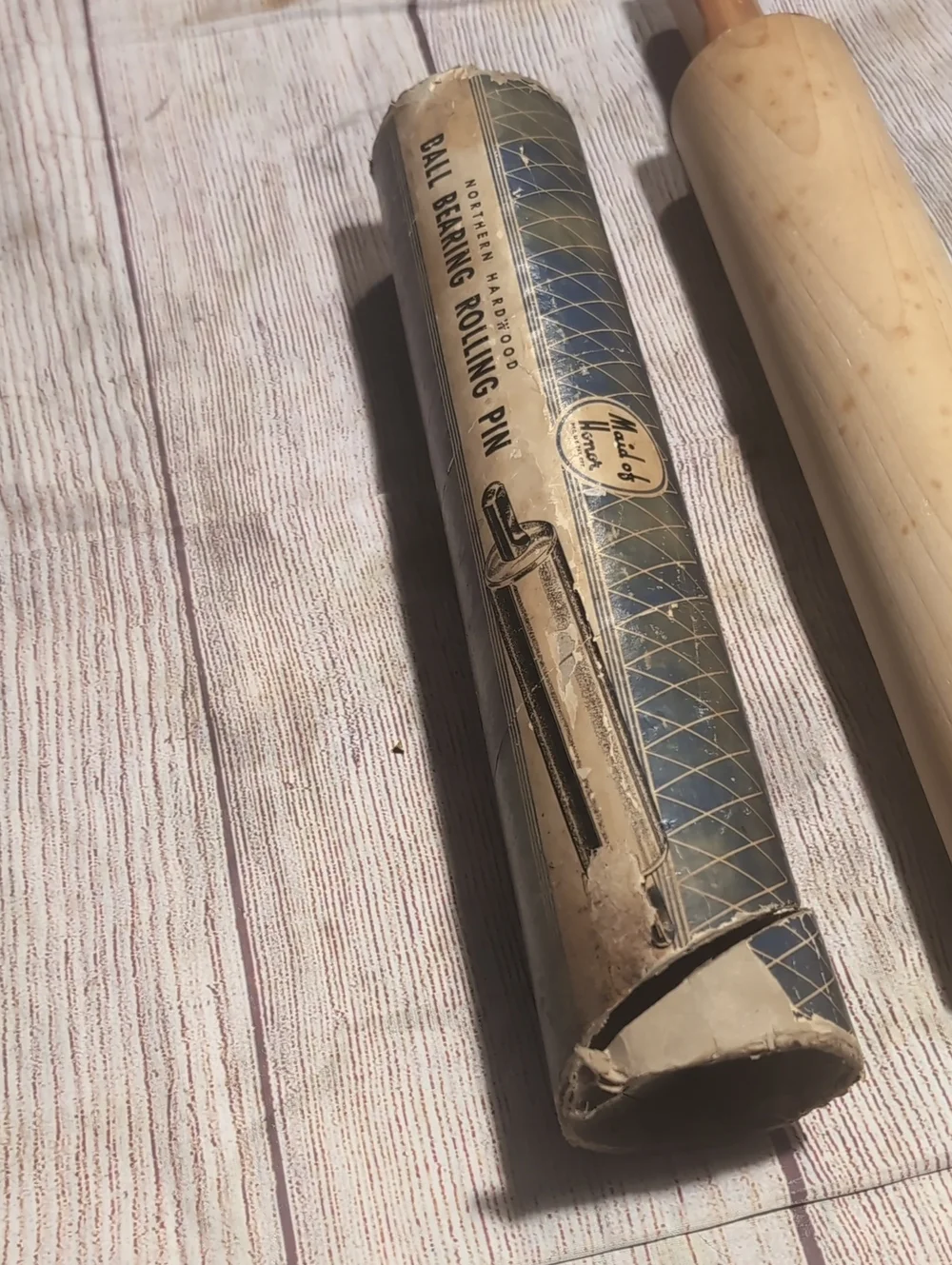 Maid Of Honor Vintage Ball Bearing Rolling Pin Sears Roebuck Circa 1930's